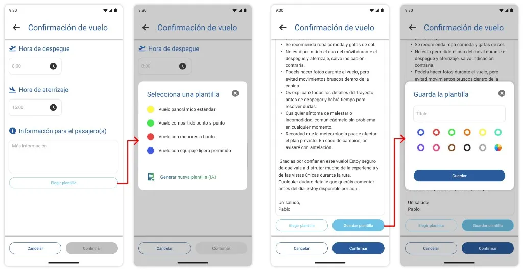 Before & After screenshot, Quick templates